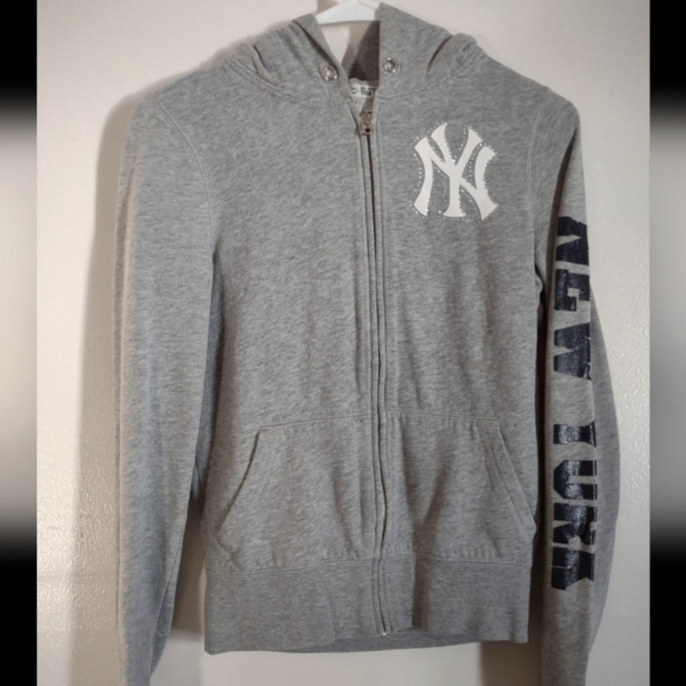 Retro Victoria Secret PINK x MLB NY Yankees x 5th & Ocean Zippered Hooded Jacket